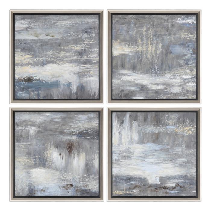 Uttermost  Shades Of Gray Hand Painted Art S/4 1