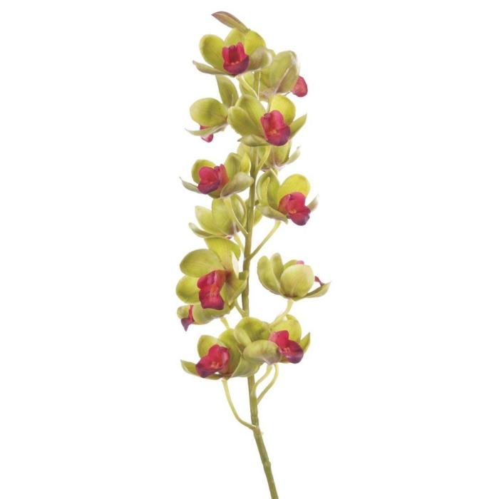 Pavilion Flowers Artificial Cymbidium Orchid Green & Mauve Height 78cm 1