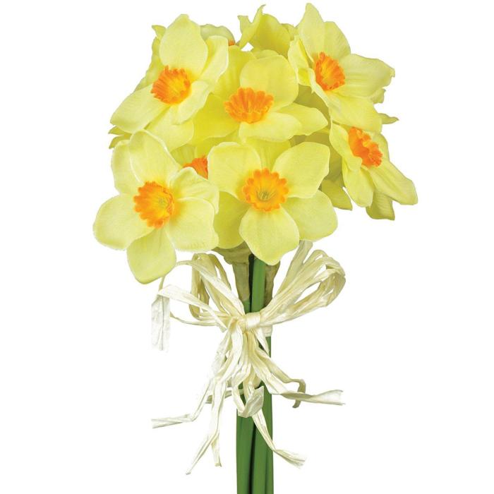 Artificial Daffodil Bundle Yellow & Orange H27cm 1