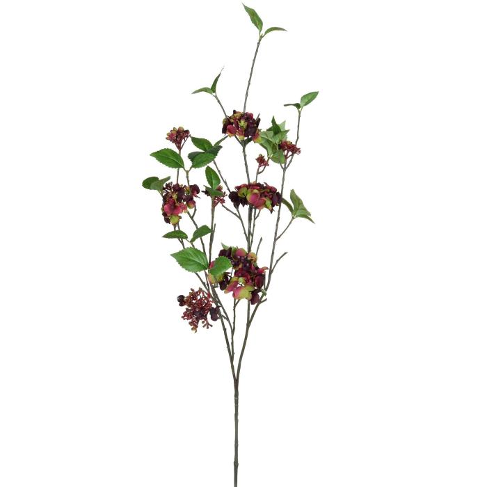 Pavilion Flowers Artificial Hydrangea Spray Burgundy Height 99cm 1