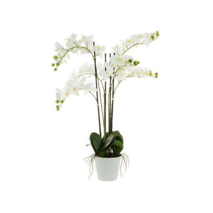 Pavilion Flowers Artificial Phalaenopsis in white pot Height 90cm 1