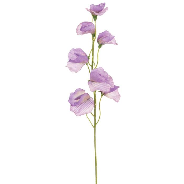 Pavilion Flowers Artificial Sweet Pea Flock Stem Lavender Height 45cm 1