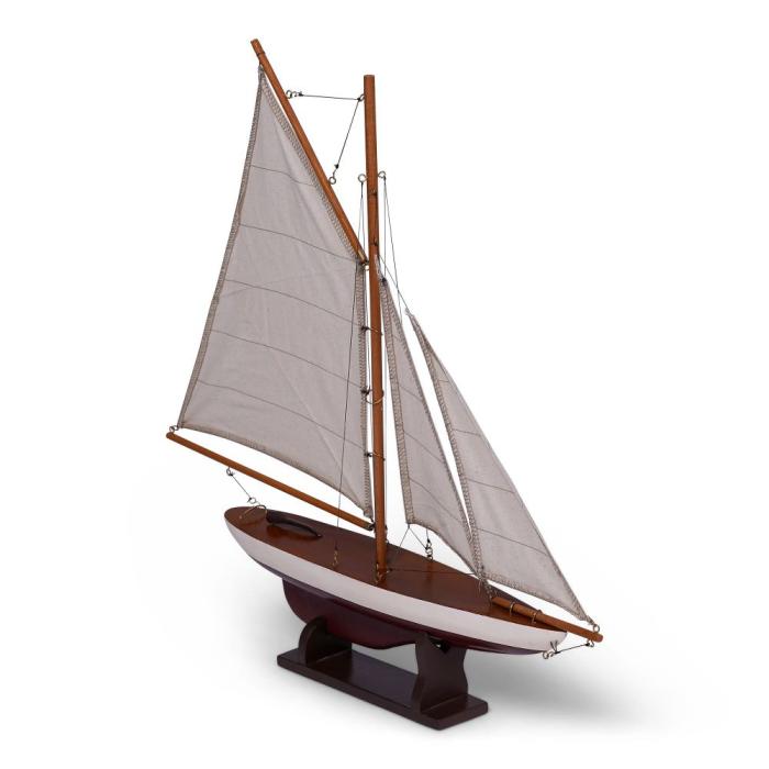 Authentic Models Mini Pond Yacht Model in Red 1