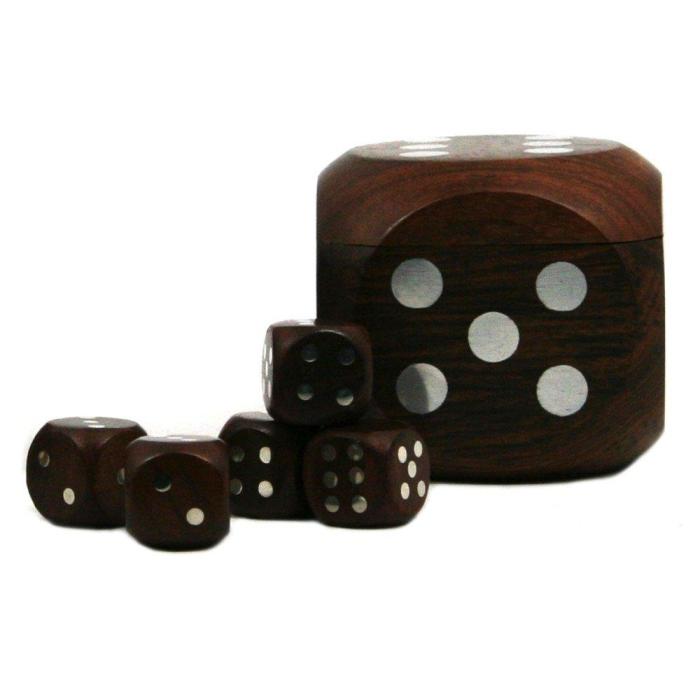 Authentic Models Wooden Dice Set In Silver 1