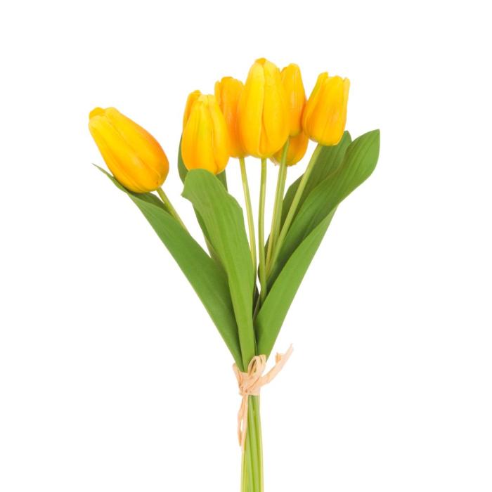 Real Touch PU Tulip Bundle x7 Yellow H.37cm 1