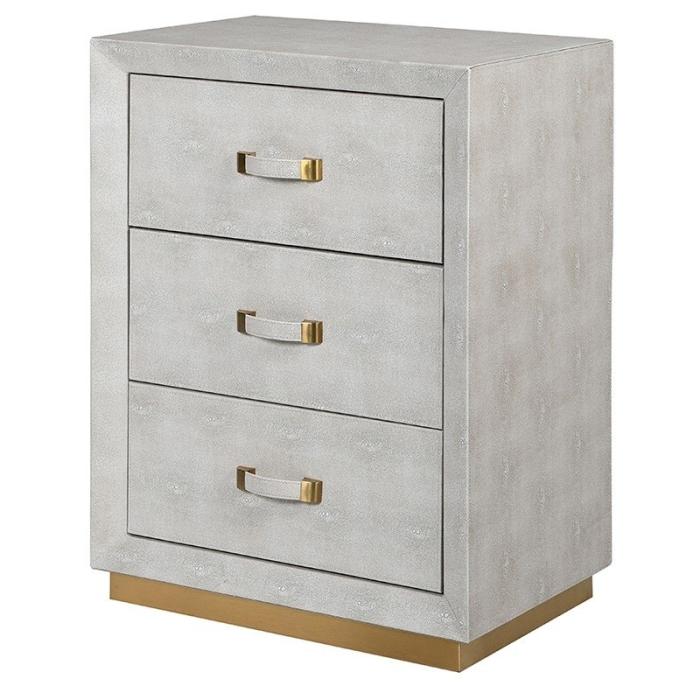 Pavilion Chic Bedside Chest Carr in Faux Shagreen 1