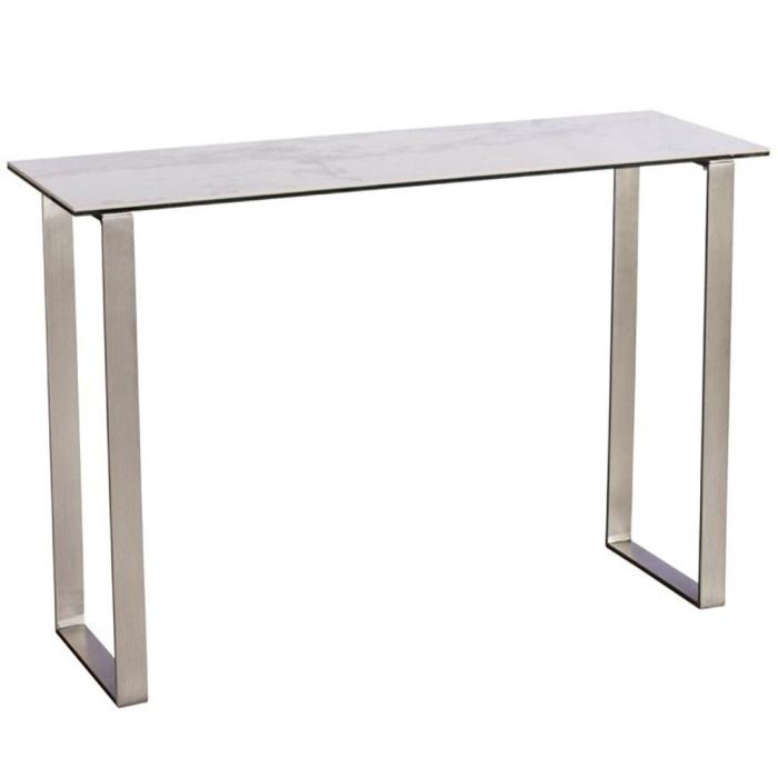 Pavilion Chic Phoenix Console Table in White Ceramic Marble 1
