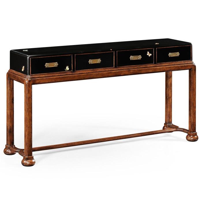 Jonathan Charles Butterfly console (Walnut & Painted) 1