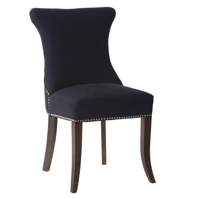 Dundee Black Studded Dining Chair 1