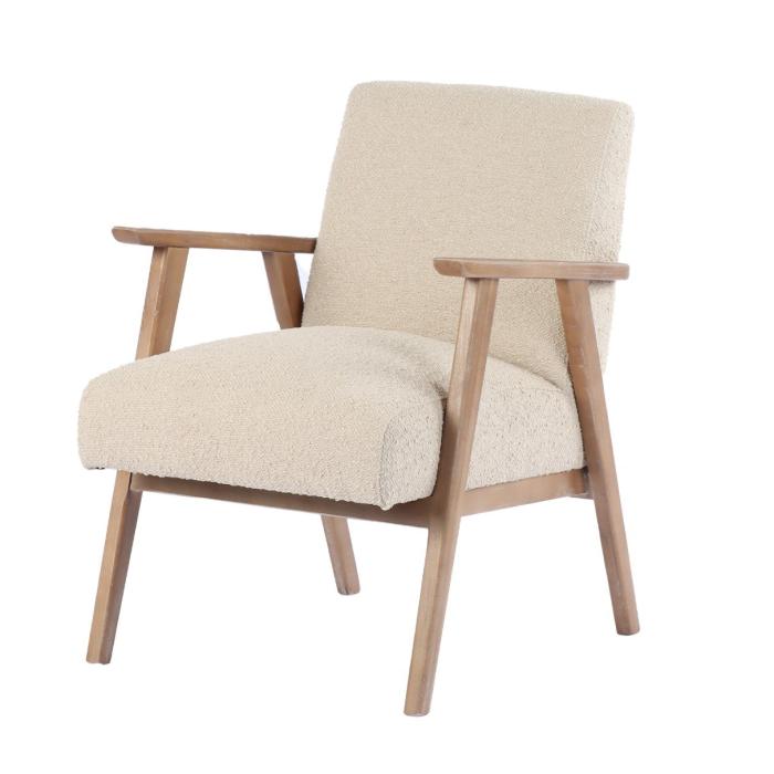 Pavilion Chic Hereford Mid Century Style Armchair in Taupe Boucle 1