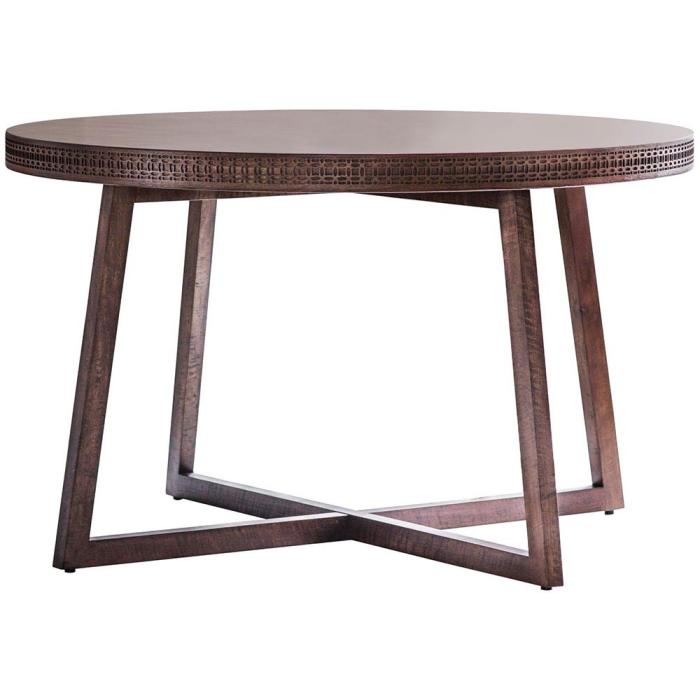 Pavilion Chic Burnsall Round Dining Table - Brown 1