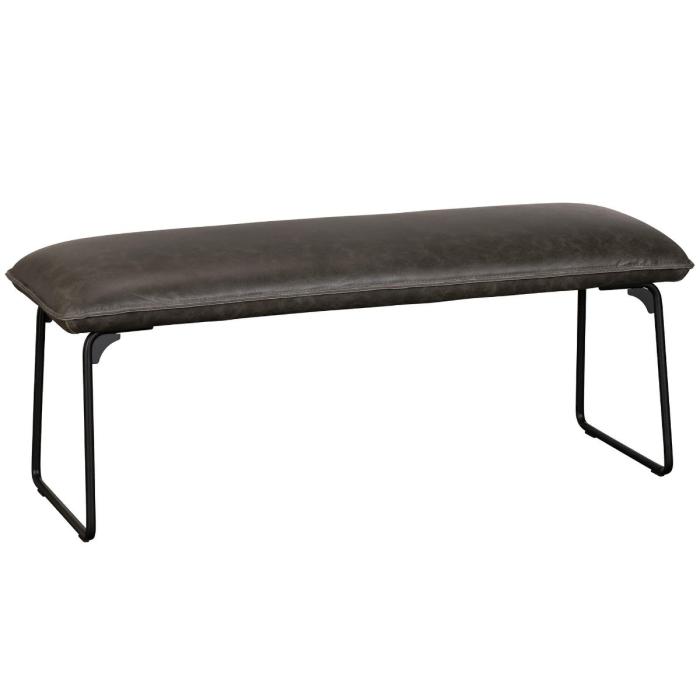 Cooper Dining Bench in Grey PU Leather 1