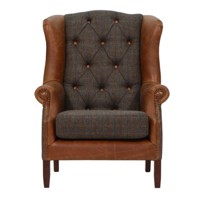 Vintage Sofa Company Wingback Chair in Harris Tweed 1