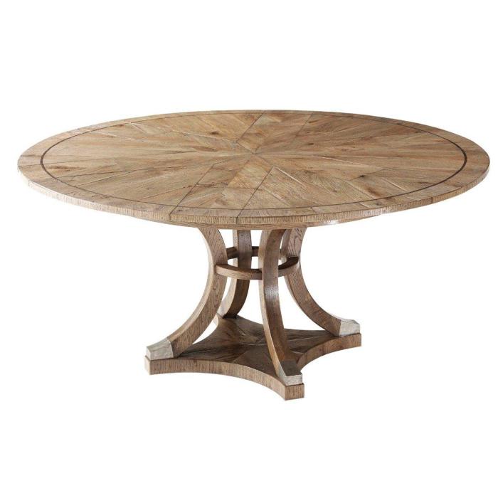 Theodore Alexander Extendable Round Dining Table Devereaux in Echo Oak 1