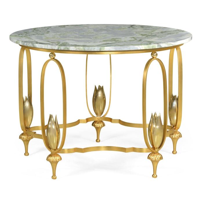Jonathan Charles Centre Table Contemporary with Green Marble Top 6