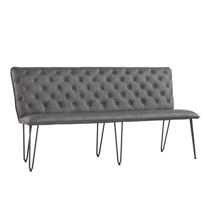 Reading 3 Seater Dining Bench with Hairpin Legs in Grey 1