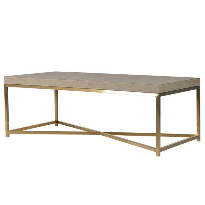 Pavilion Chic Coffee Table Pearl in Faux Ostrich 2