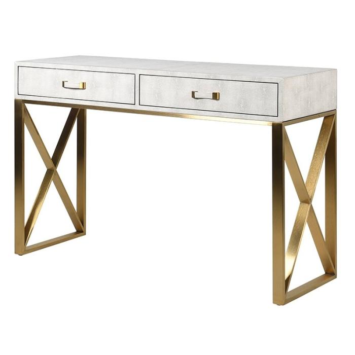 Pavilion Chic Console Table Carr in Faux Shagreen 1