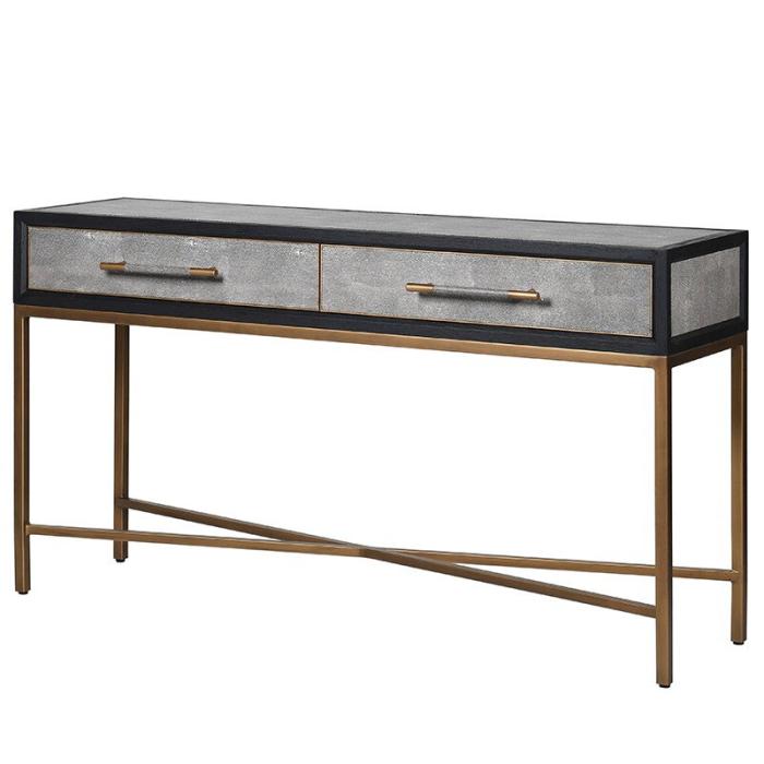 Huxley Faux Shagreen Console Table 1