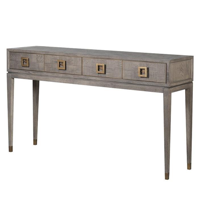 Cali Oak Console Table with Drawers 1