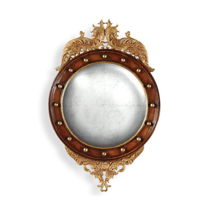 Jonathan Charles Convex Mirror Monarch in Eglomise - Small 1