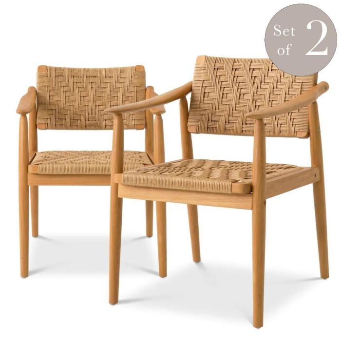 Eichholtz Outdoor Dining Chair Coral Bay Natural Teak | Set of 2 1