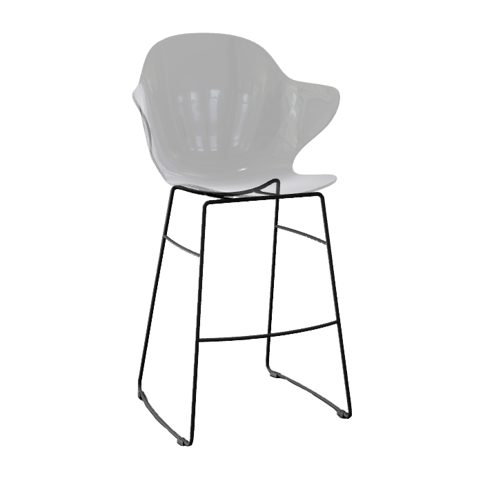 Calligaris Counter Stool St Tropez in Transparent Grey 1
