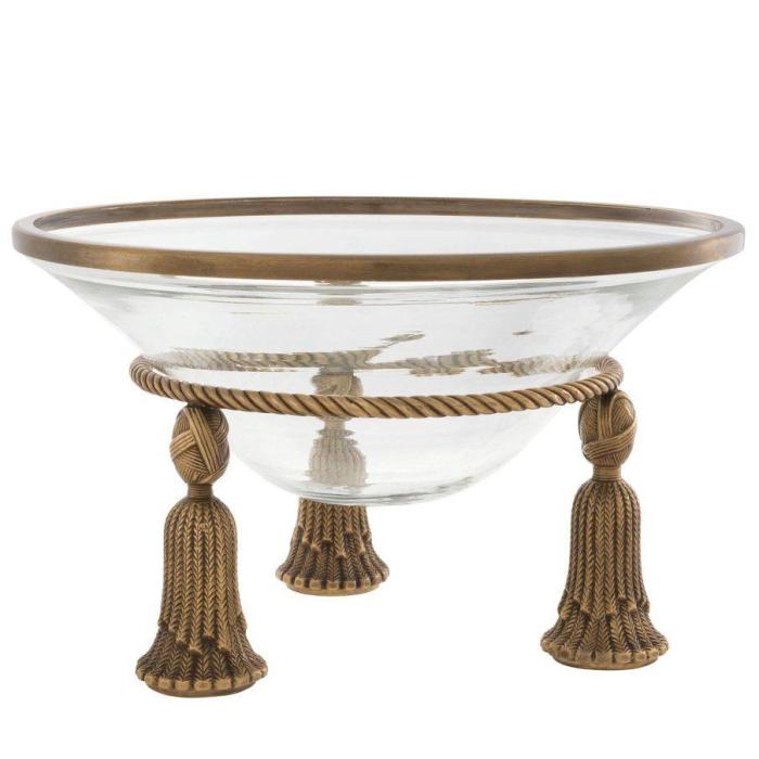 Eichholtz Decorative Bowl Tassel in Vintage Brass 1