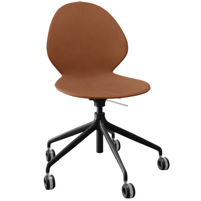 Calligaris Desk Chair Basil in Cognac Regenerated Leather 1