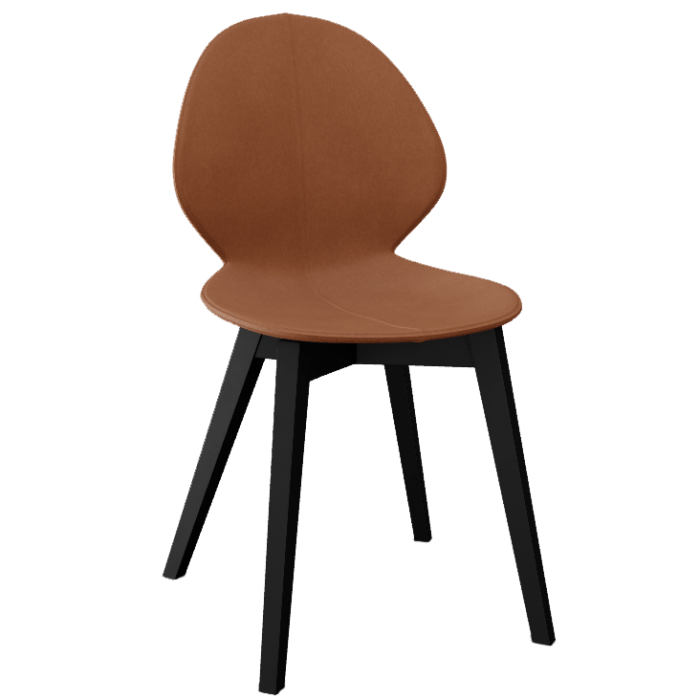 Calligaris Dining Chair Basil in Cognac Regenerated Leather 1