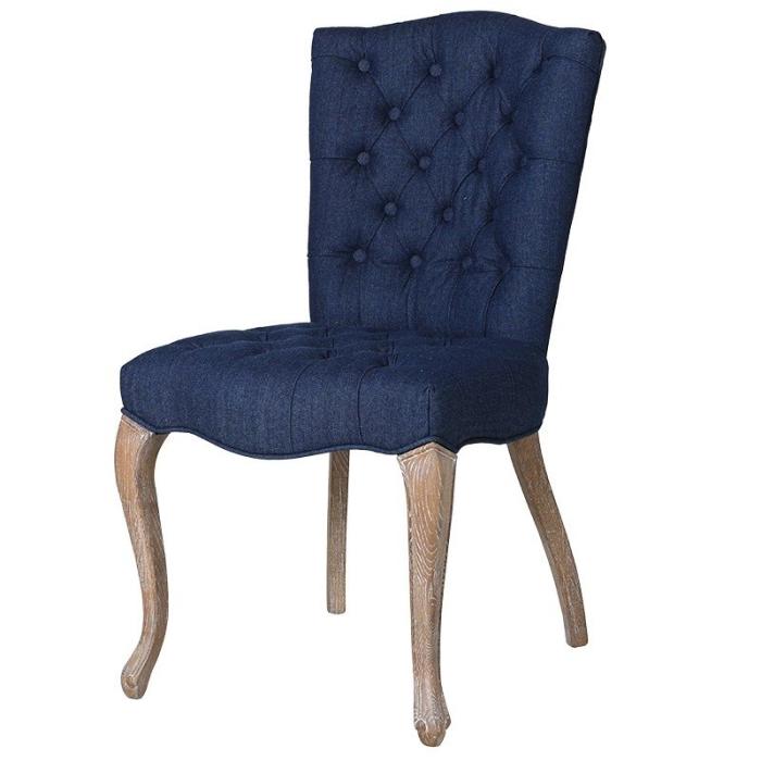 Pavilion Chic Dining Chair Huntley Upholstered in Blue Denim 1