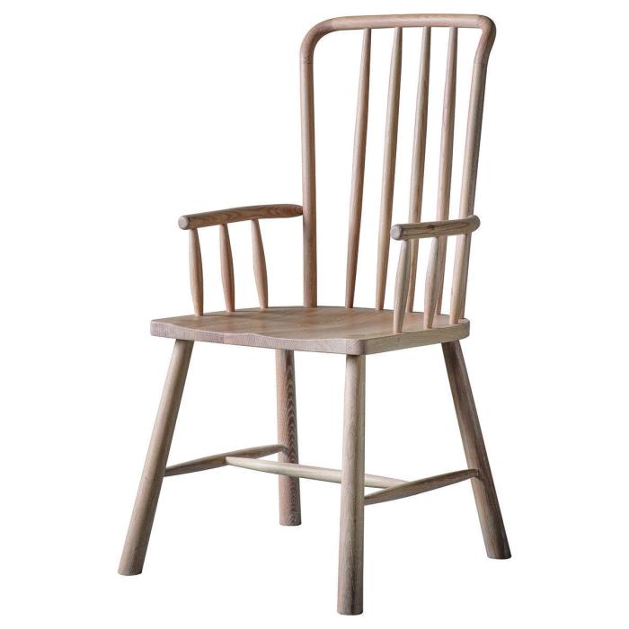 Pavilion Chic Dining Chair with Arms Nordic in Oak Set of 2 1