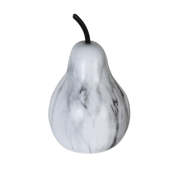 Pavilion Chic Pear Ornament in Black & White Marble Effect  1