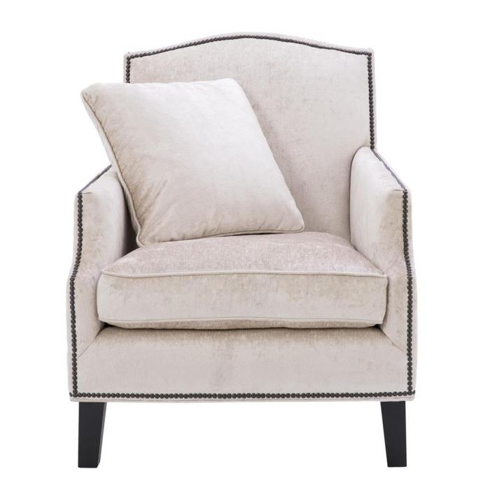 Eichholtz Armchair Merlin Studded Upholstered in Off-White 1