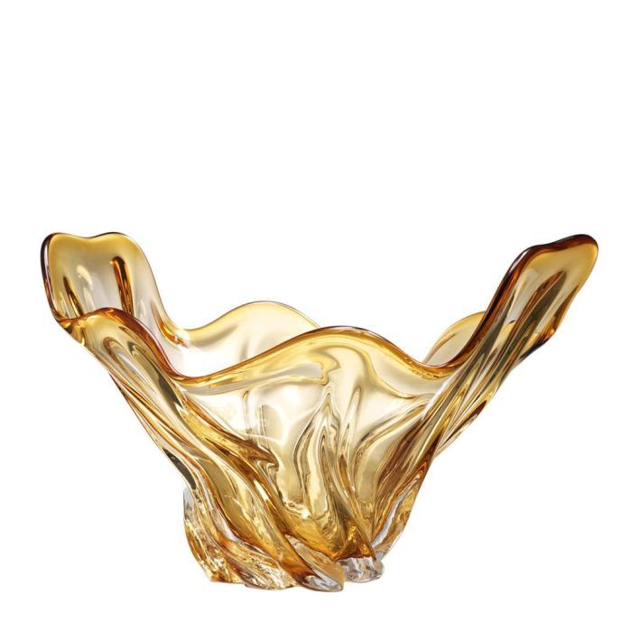 Eichholtz Decorative Bowl Ace in Yellow Glass 1