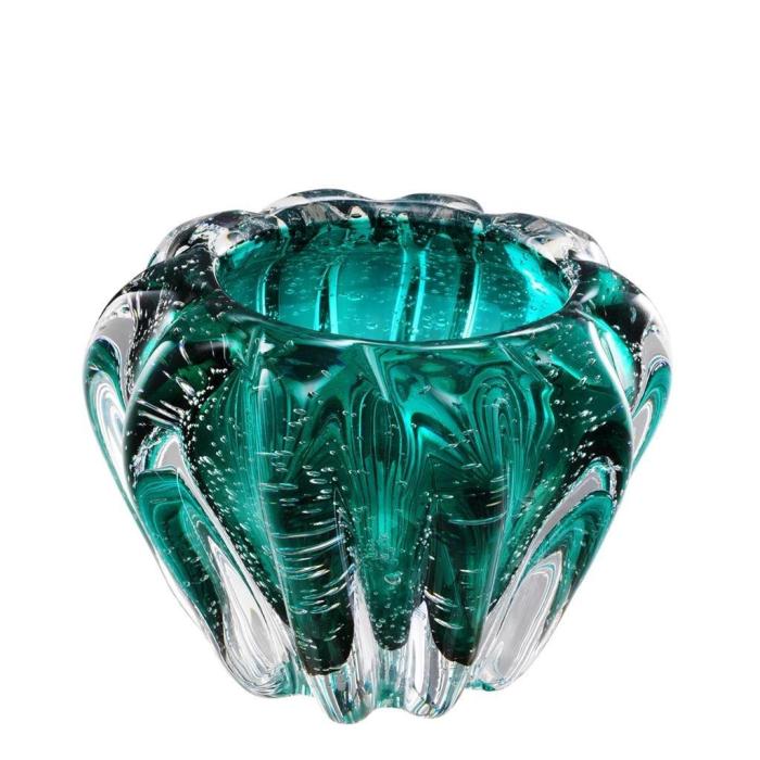 Eichholtz Bowl Ducale turquoise glass 1
