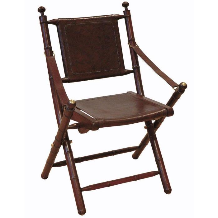 Eichholtz Folding Chair Bolsena in Brown Leather 1