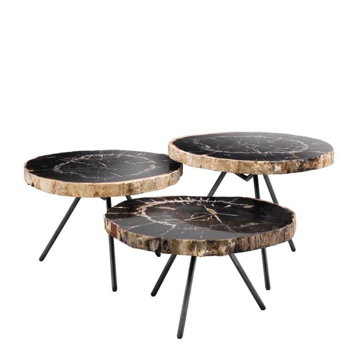 Eichholtz De Soto Coffee Table Set of 3 in Dark Wood 1