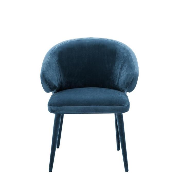 Eichholtz Cardinale Dining Chair in Teal Blue Velvet  1