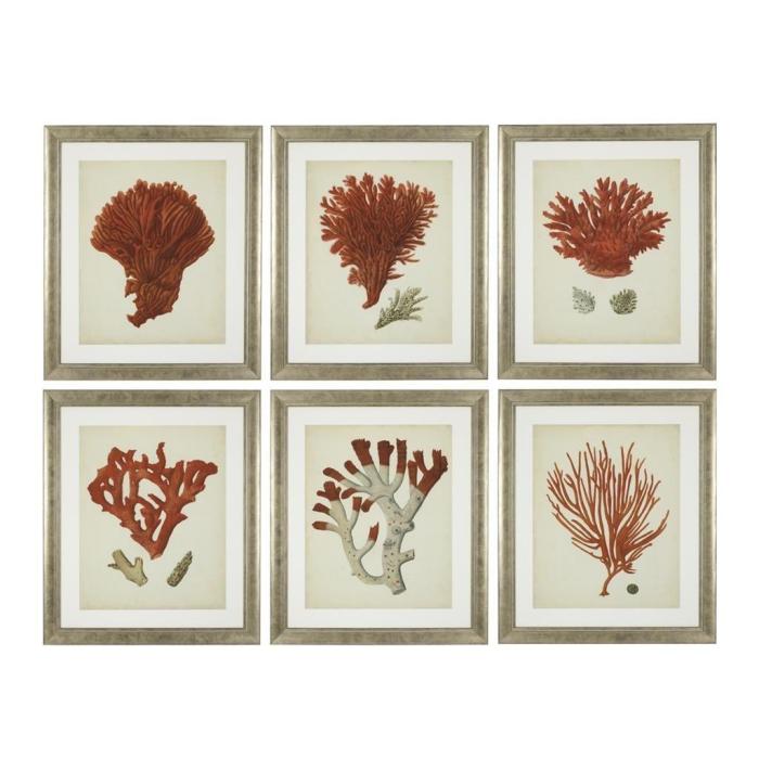 Eichholtz Print EC258 Antique Red Corals set of 6 1