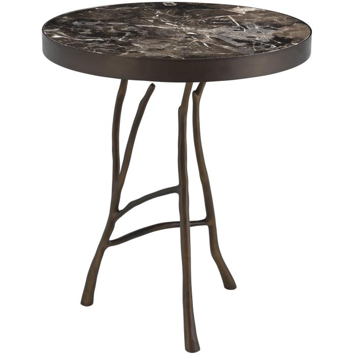 Eichholtz Side Table Veritas - Bronze Finish | Brown Marble Top 1