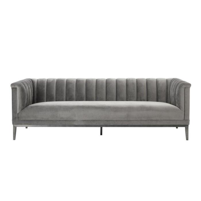 Eichholtz Raffles Sofa in Porpoise Grey Velvet 1