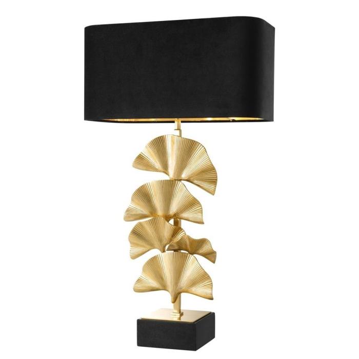 Eichholtz Table Lamp Olivier Brass with Black Velvet Shade 1