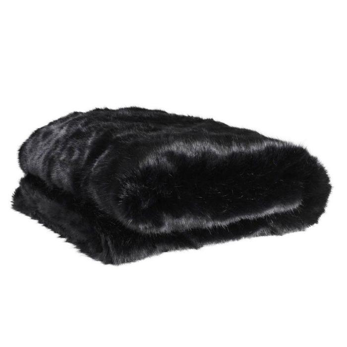 Eichholtz Faux Fur Blanket Alaska in Black 1