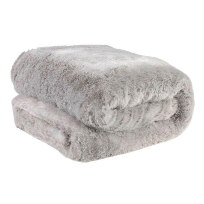 Eichholtz Faux Fur Blanket Alaska in Silver 1