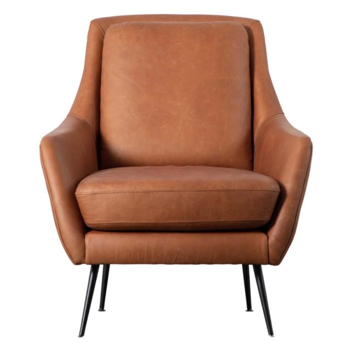 Bedford Brown Leather Armchair 1