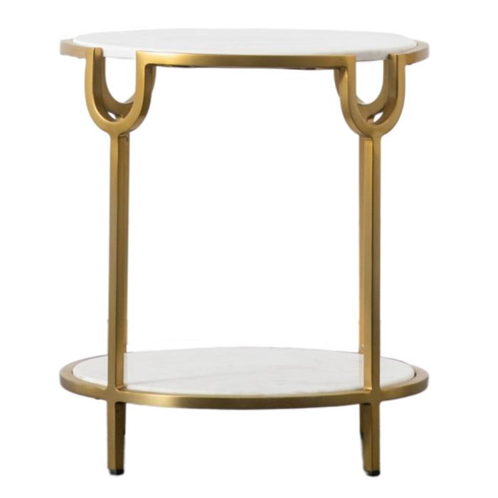 Huntington White Marble Side Table 1