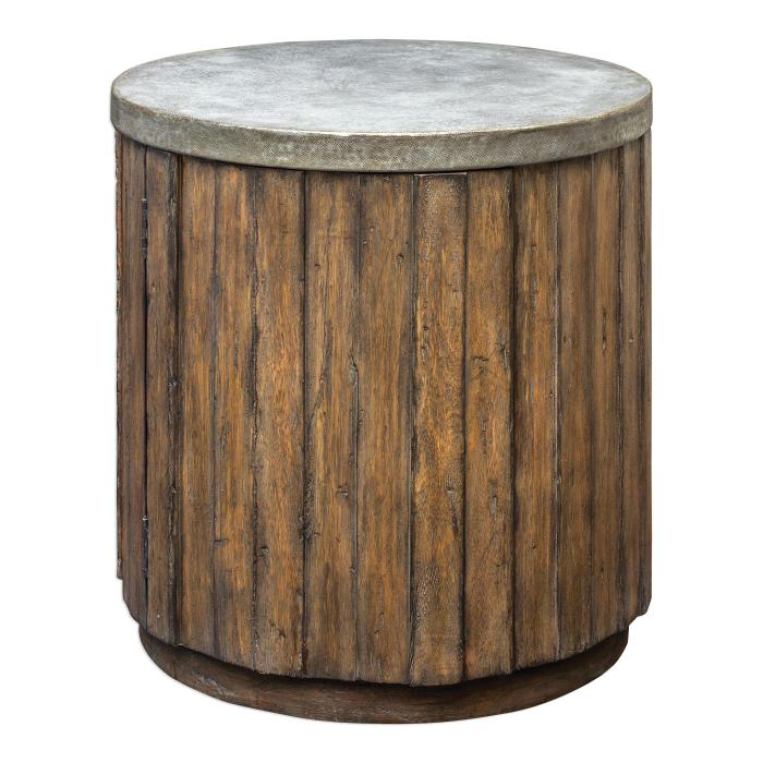 Uttermost  Maxfield Wooden Drum Side Table 1