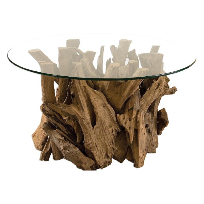 Uttermost  Driftwood Glass Top Coffee Table 1