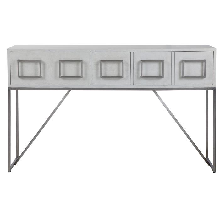 Uttermost  Abaya White Console Table 1